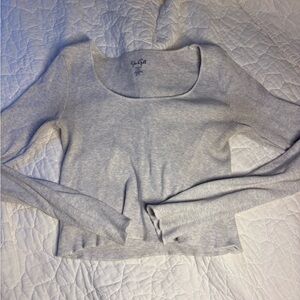 Brandy Melville Light Gray Crop Top